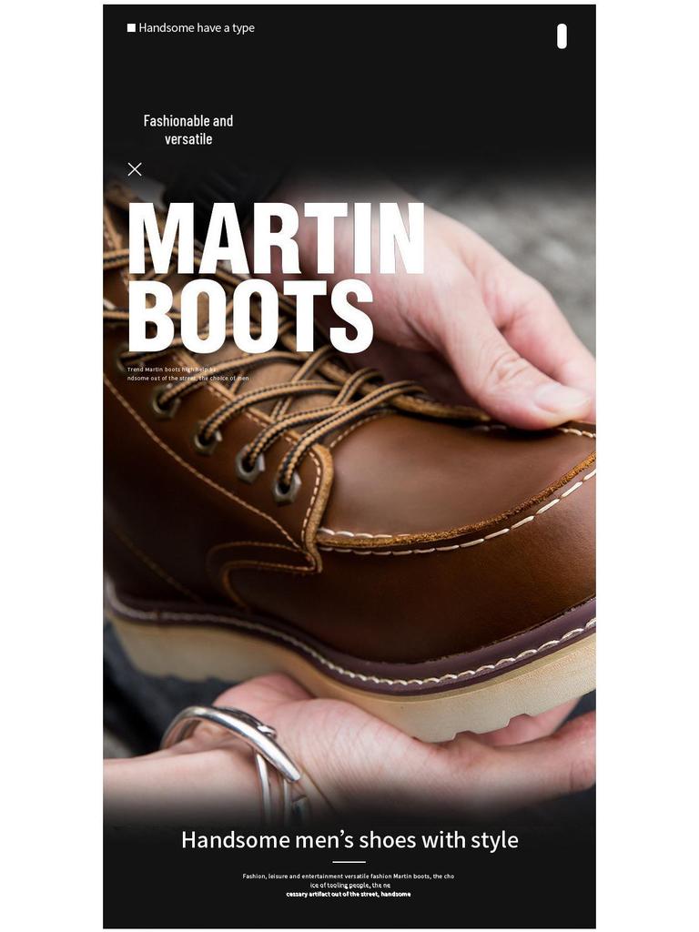 Men's Retro Martin Boots 2025 - Extra Size Spring/Autumn Outdoor Short Work Boots