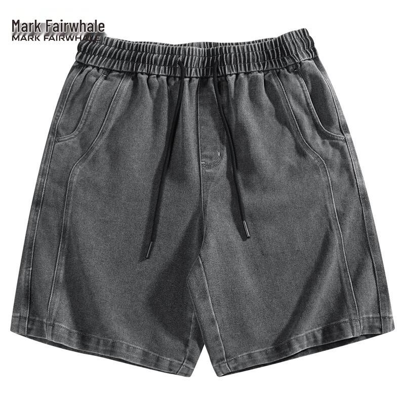 Mark Huafei Men s Retro Washed Denim Shorts 3XL