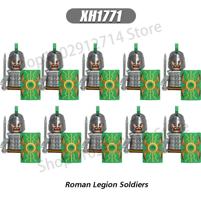 10Pcs/Set Historical Medieval Sparta Heroes Crusader Roman Soldiers Building Blocks Military Action Figures Bricks Toys For Kids