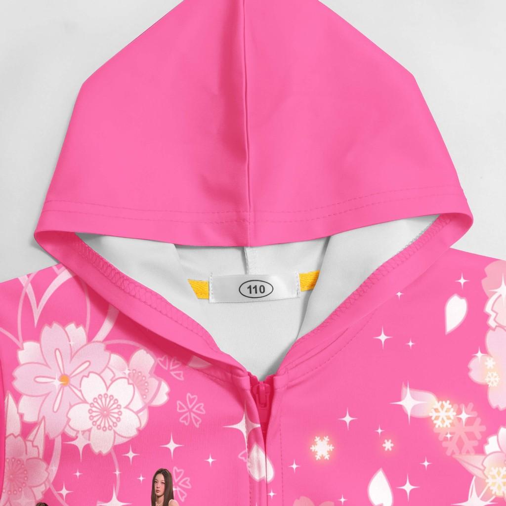 36378 Kids Girls KATSEYE Printed Long Sleeves Hooded Zipper Coat Jacket