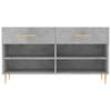 Shoe Bench Concrete Grey 102 X 35 X 55 Cm Particleboard