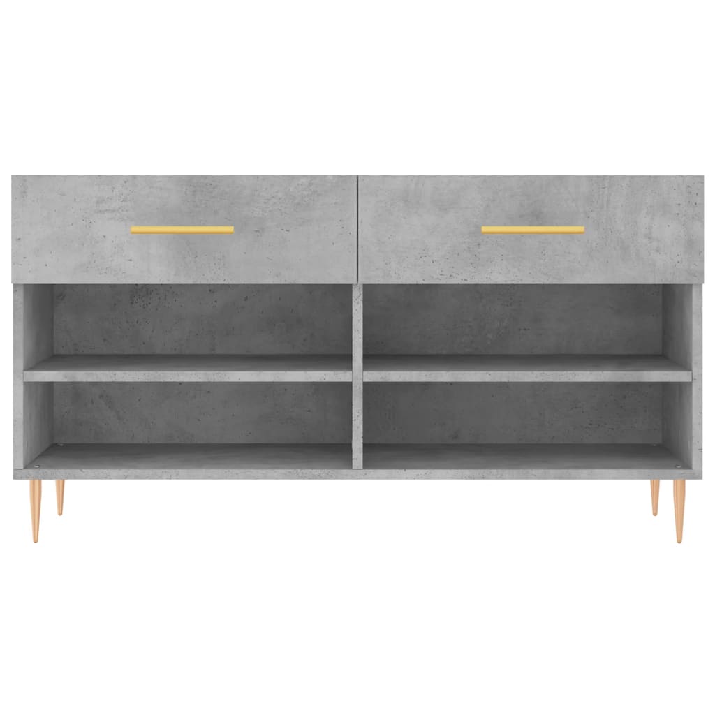 Shoe Bench Concrete Grey 102 X 35 X 55 Cm Particleboard
