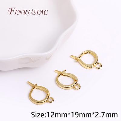18K Real Gold Plated Brass Metal Popular DIY Earring Hook Clasps Handmade Earrings Making Accessories Findings Wholesale