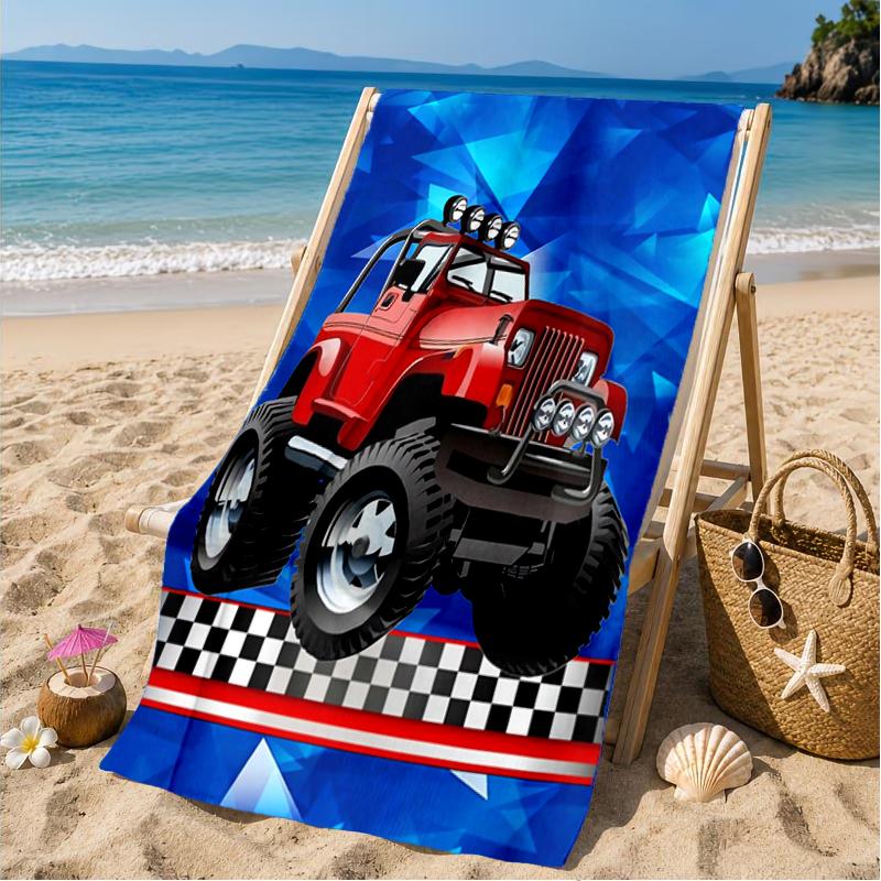 Nighttime Truck Drive Beach Towel, Microfiber Beach Towel, Perfect For Pool, Beach, Travel, Home Decor Beach Party Fan gifts