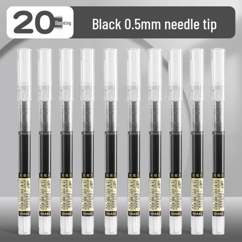 

Классическая быстросохнущая черная гелевая ручка - игольчатый стержень, канцелярские товары для студентов и офиса 0.5mm