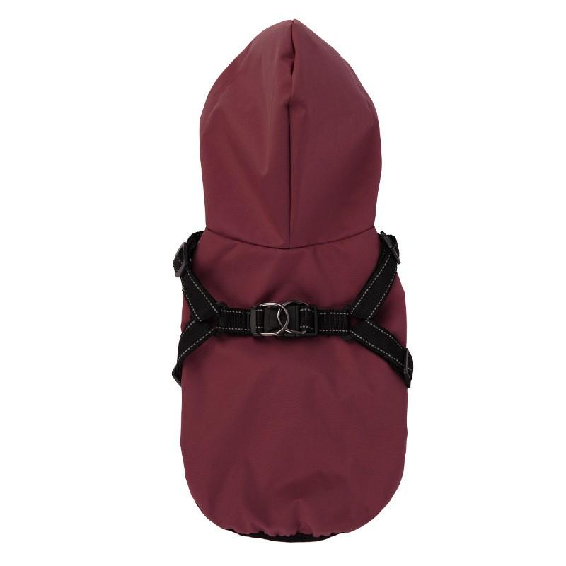 Reflective Waterproof Dog Raincoat With Harness Vest Small Breeds Like Teddy Bichon Frise Outdoor Use All-Season