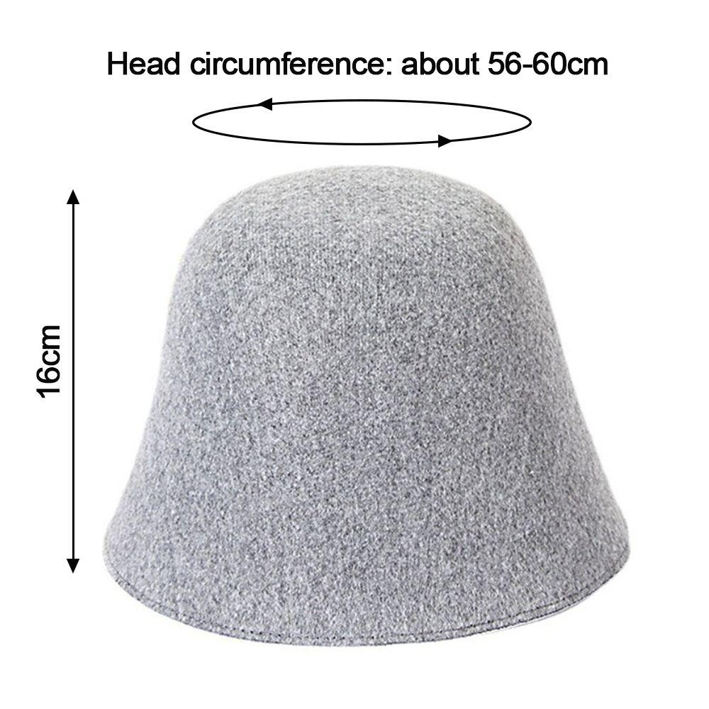 Wool Wool Fisherman Hat Solid Color Panama Hat Beanies Warm Caps  Women