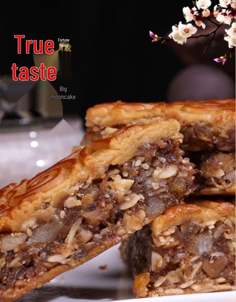 Snowy Yolk Lotus Seed Paste & Five Nuts BBQ Pork Mooncake - Extra Large, Egg Yolk, Old-Fashioned Style