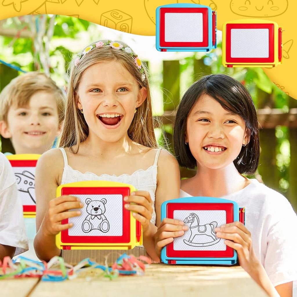 24 Pack Mini Magnetic Drawing Board for Kids, Small Erasable Sketch, Writing Pad Bulk Painting Toy Birthday Party Favor Christmas Gift Goodie Bags