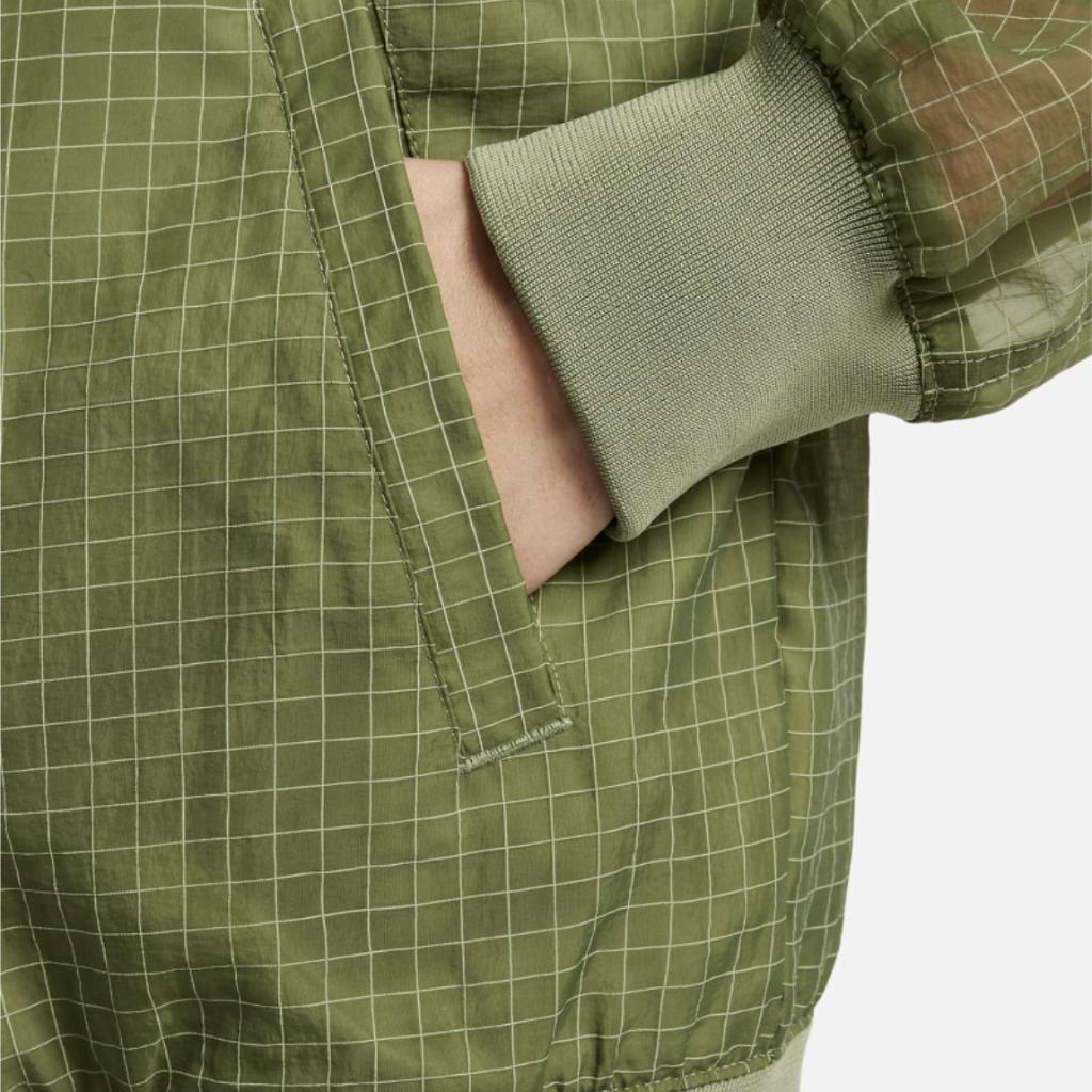 Nike Solid Color Zip Baseball Collar Long Sleeve Jacket Women Jackets Green DV7973-386