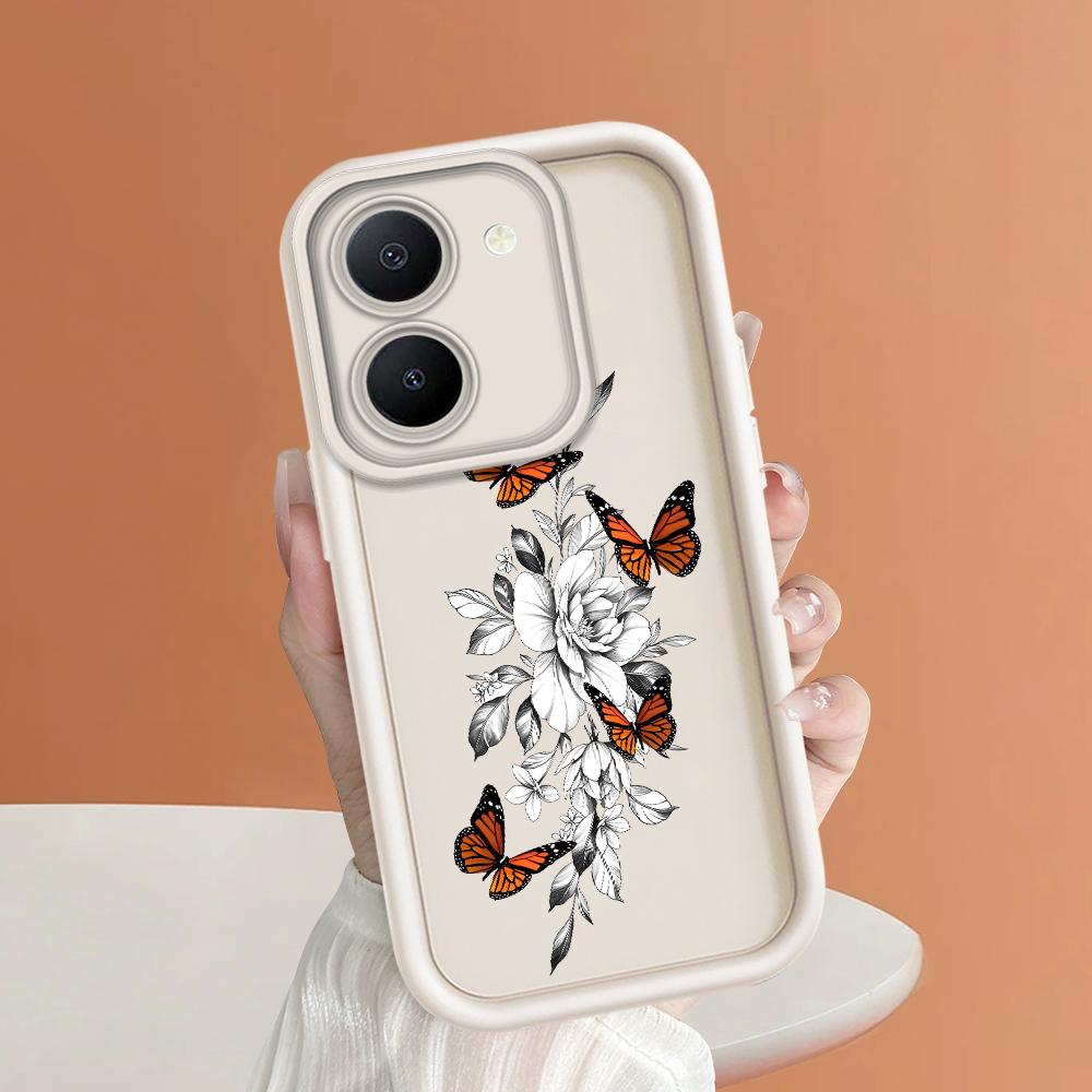 Weiche Silikon-Quadratleitern-Cartoon-Muster Vollständiger Kameraschutz Stoßfeste Hülle für iPhone Infinix Tecno Vivo