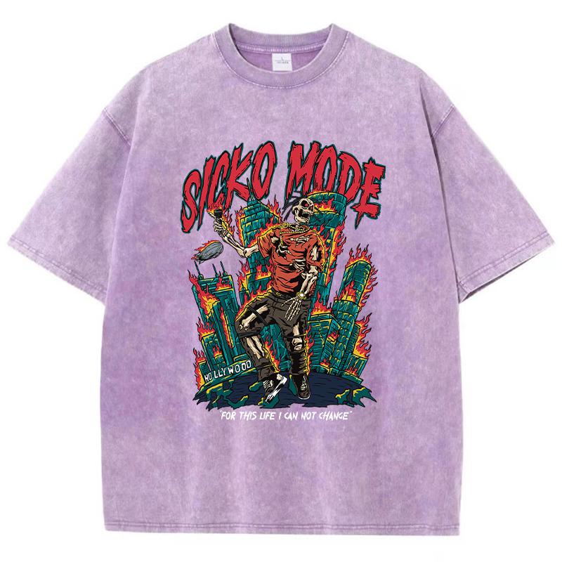 Sicko Mode For This Life I Can Not Change Male Tshirts Loose T-Shirts Street Soft Tee Clothes Street Brand Tshirt