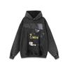 Mens Oversized Streetwear Hoodie With Direct Print Graphic Cotton Sweatshirt Loose Fit Washed Effect 420g