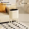 High-End Wheeled Trash Can with Lid: No-Bend, Press To Open, Light Luxury Design for Kitchen & Living Room
