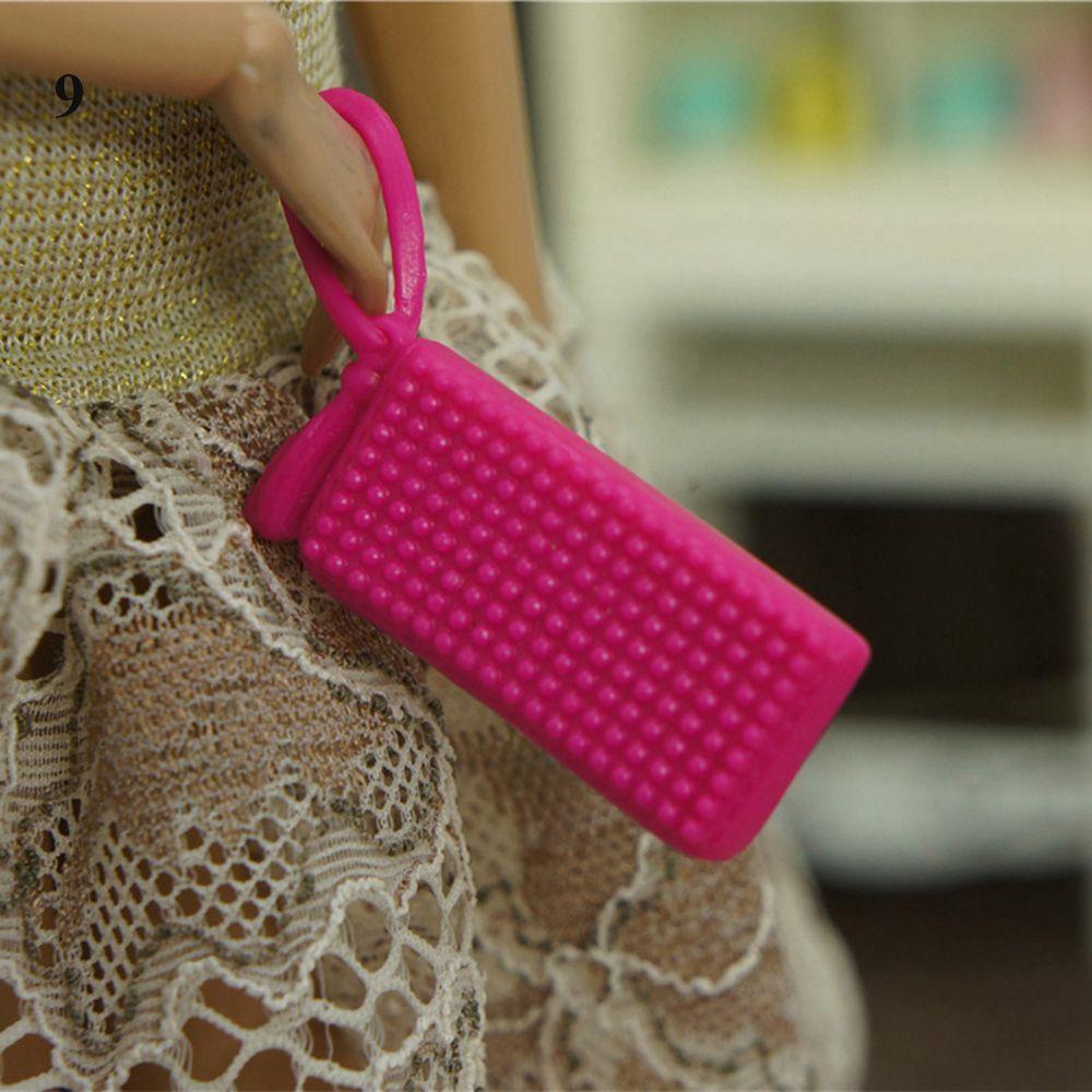 34 Styles Fashion Dollhouse Kids Toys 1/6 Doll Accessories Lady Plastic Bag Dolls Handbag Purse