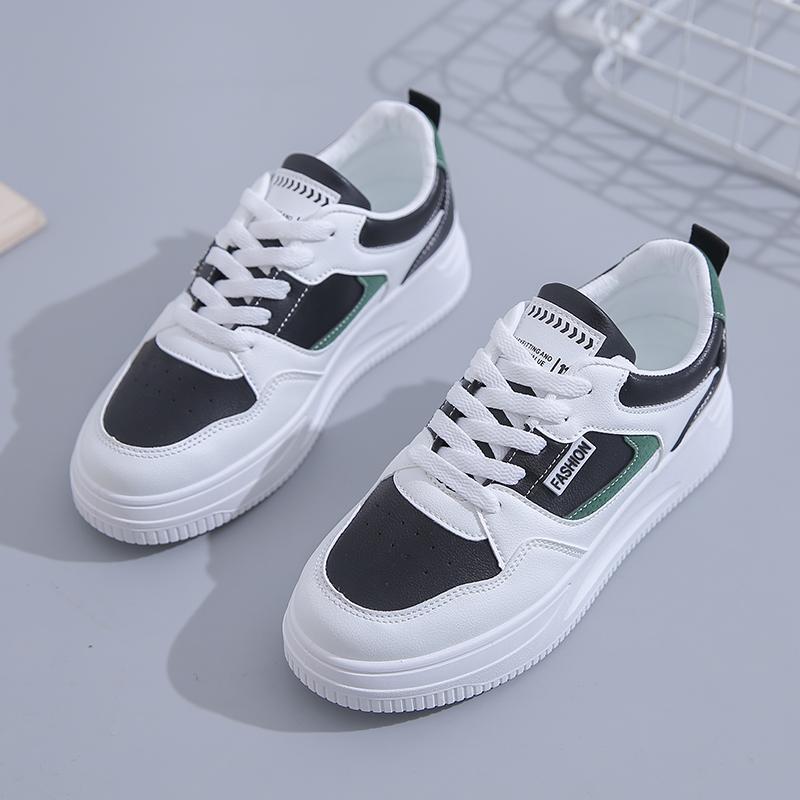 

Korean women s sports shoes - white shoes, thick soled women s flat shoes, fashionable student casual walking shoes 40