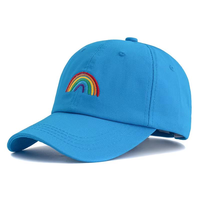 Rainbow Embroidered Soft Top Adjustable Duckbill Cap Outdoor Sports Fashion Casual Unisex Cross-Border Sun Hat