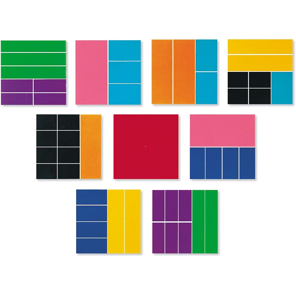 Learning Resources Rainbow Fraction Squares Math Learning Tool Educational Manipulatives 61 Pieces