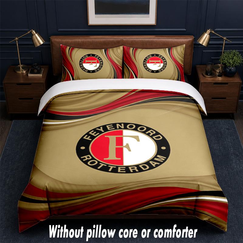 Feyenoord Design Bett Bettwäsche Set 1 Bettbezug + 2 Kissenbezüge Weich Atmungsaktiv Haushalt Bettwäsche
