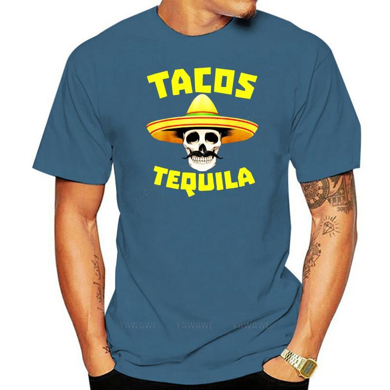 

Male tshirts black Camiseta de Tacos de Tequila para hombre y mujer camisa de comida mexicana para beber negra azul marino 4XL