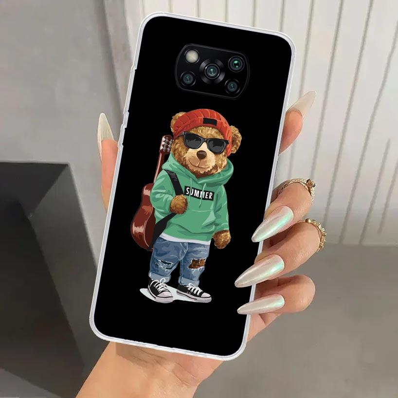 Fashion Brand Bear Phone Case for Xiaomi Poco X5 X6 X7 Pro F7 Ultra M7 Redmi 15 15C 13 13C 12 12C 10 10A 10C 9 9A 9C 9T Shell Po