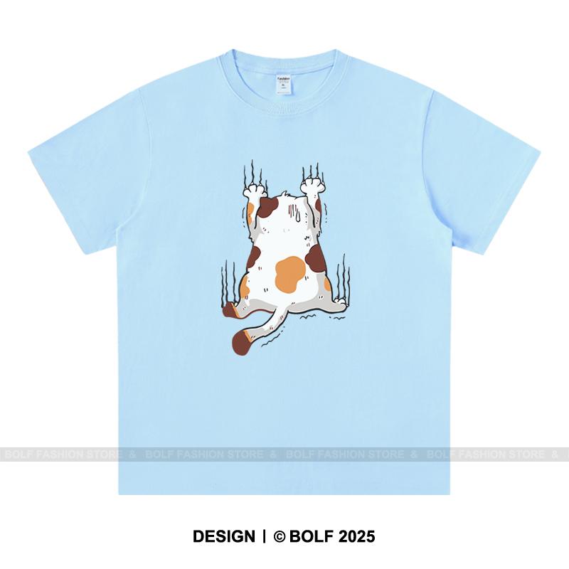 Kawaii Katt Herr T-shirt 100% Bomull Oversize Chibi Kattunge Grafiska T-shirts för Män Söt Djurälskare Japansk Streetwear