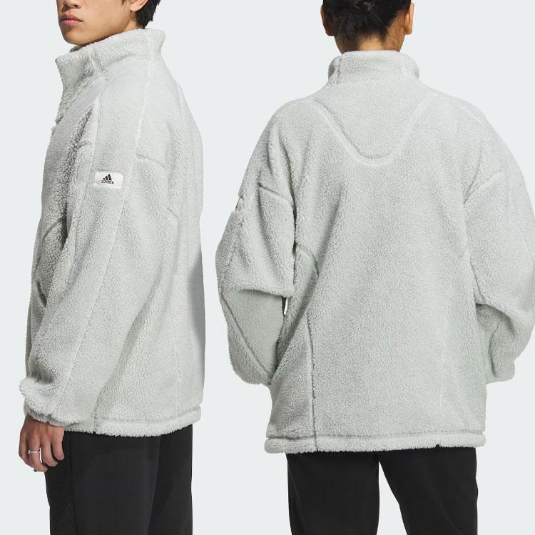 adidas Sportswear Lounge Jacket With Solid Color Tag Unisex Jackets Silver-Grey IQ1367