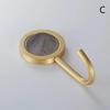 1PCS Brass Free Perforated Gold Hook Nordic Metal Drawing Strong Load-bearing Glue Hook Wall Creative Coat Hook