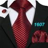 Men's Red Burgundy Neck Tie Handkerchief Cufflinks Boutonniere Tie Clip with Gift Box for Wedding Party Dating
