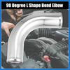 OD 2.5" 63mm Leg Length 4" 100mm Aluminum Alloy Tube Intercooler Pipe 90 Degree Bend Elbow Air Intake Tube Silver Tone for Car Auto Accessories