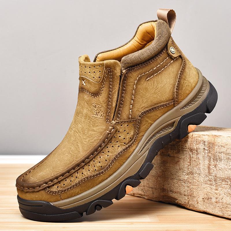 Men'S Real Leather Ankle Boots Autumn Winter Mens Shoes Fashion Large Size Casual Boots Cowhide Men Genuine Leather Boots