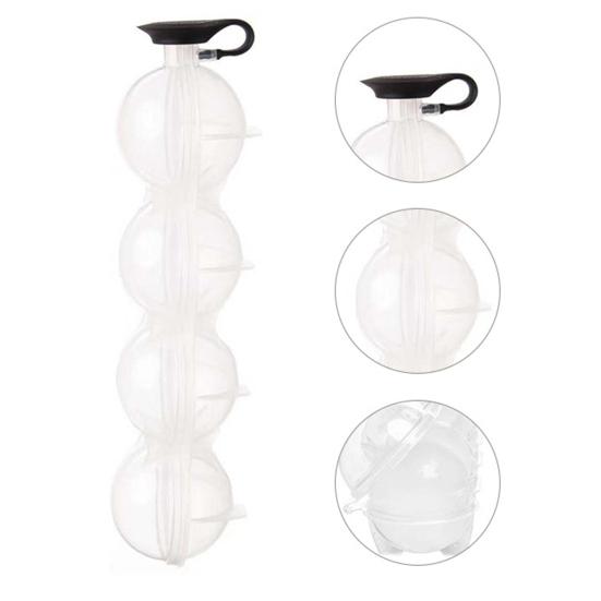 Ice Grid Mold Multi-functional 4 Cavity Silicone PP Creative Ice Cubes Tray for Bar