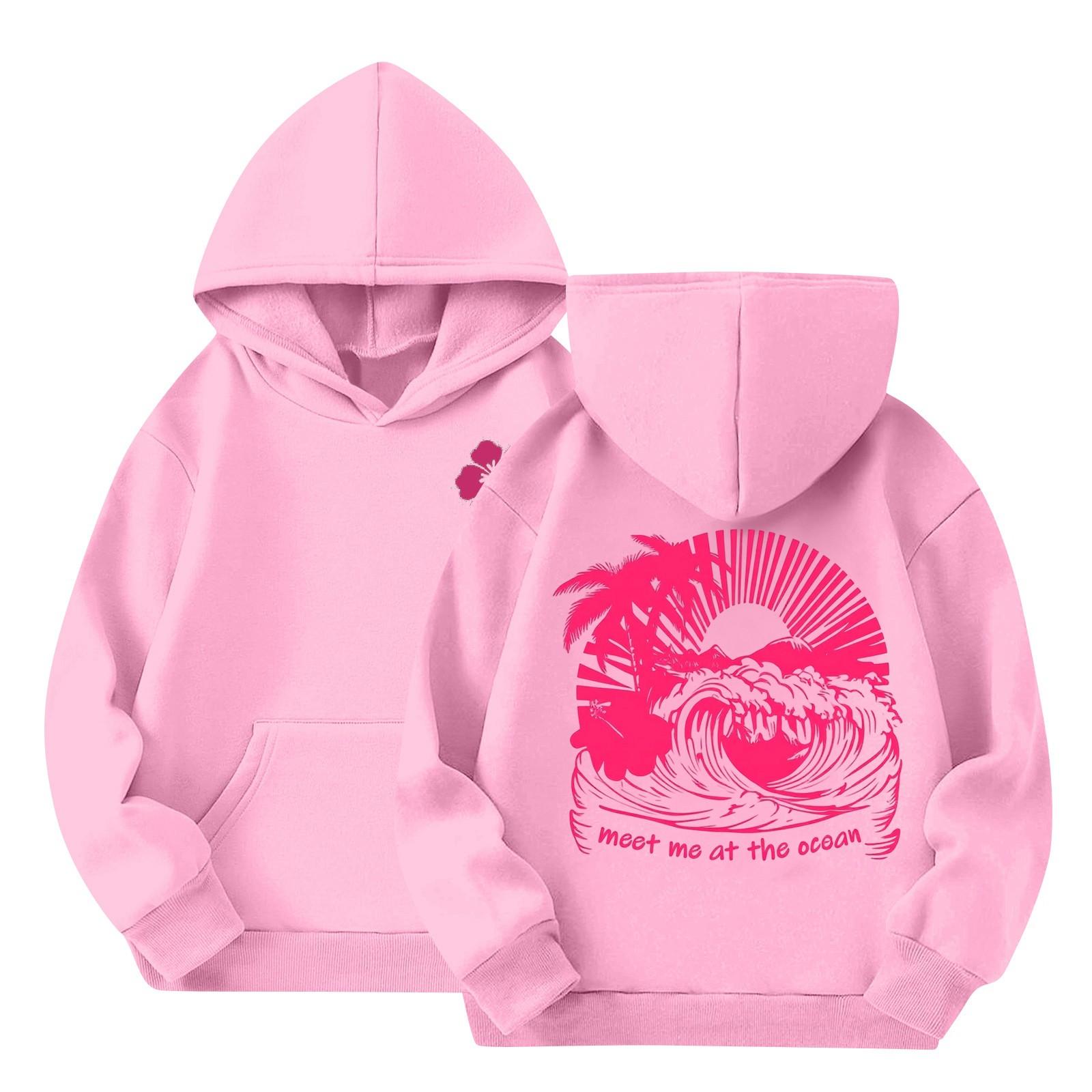 

Женская толстовка с капюшоном и градиентным принтом, с длинными рукавами, свободная женская толстовка, толстовка 130 розовый