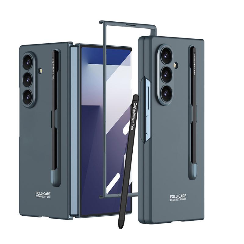 Suitable for Samsung ZFold7 Mobile Phone Case Ultra Thin Folding Screen Zfold7 Case Membrane Fine Hole Full Inclusive Pen Slot with Pen Anti Fall