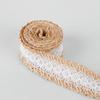 1m/roll Party DIY Wedding Satin Bow Lace Edge Hessian Ribbon Sisal Trim Jute Burlap