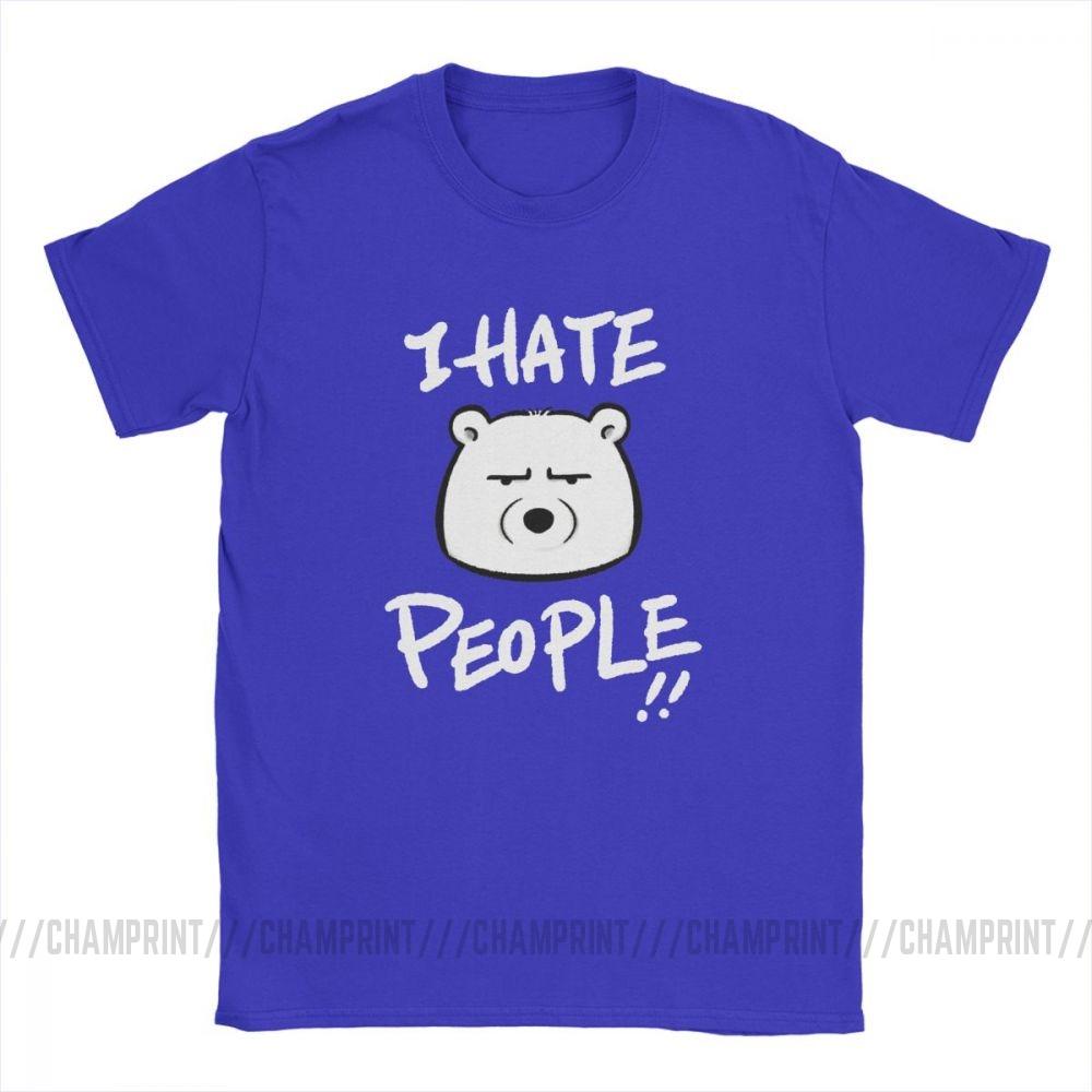 I Hate People Men T Shirts Bear I Eat People Solitary Autism Casual Cotton Short