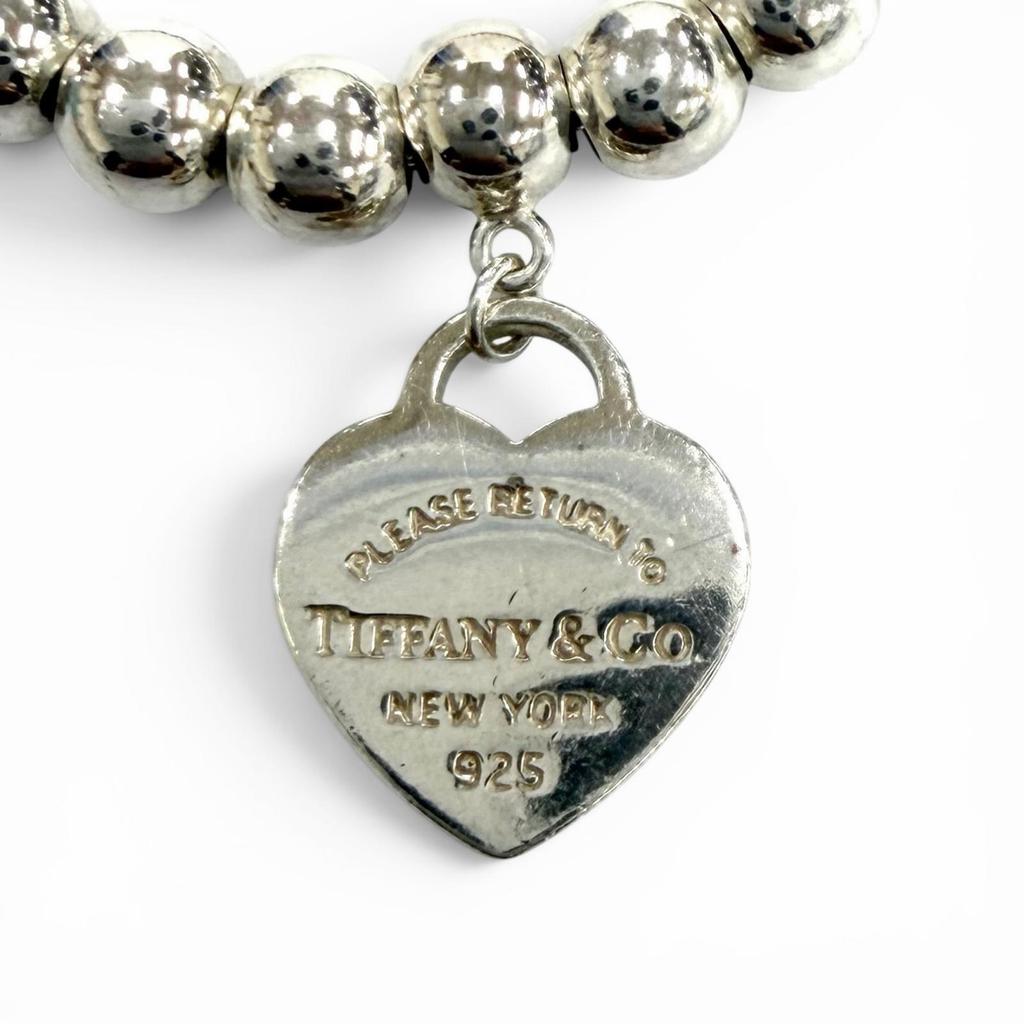 Excellent TIFFANY&Co. Bracelet Mini Heart Tag Bead Bracelet Silver AG925 Used