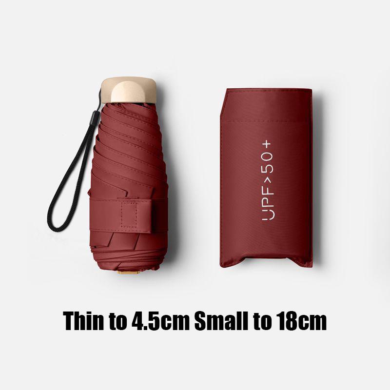 Outdoor Mini Sun Umbrella UV Protection Ultralight Folding Five-fold Umbrella Sunshade Umbrella For Daily Life
