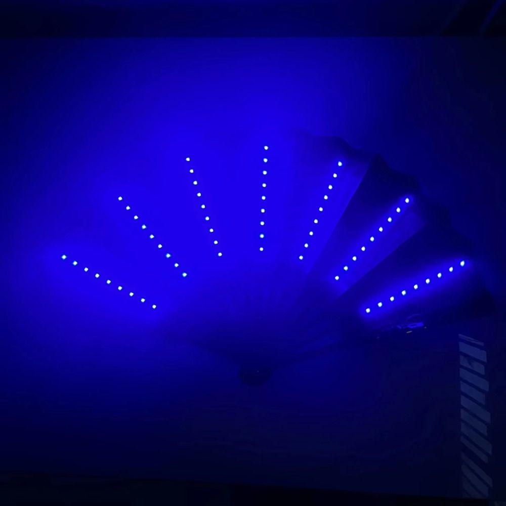 Colorful Glow Folding LED Fan Creative Glowing Hand Fan Atmosphere Prop LED Luminous Fan  Christmas