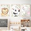 Cute Giraffe Elephant Lion Zebra Jungle Animals Wall Art Canvas Painting Nordic Posters and Prints Pictures for Kids Room Decor