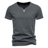 Summer Men's Vacation Two V-neck Short Sleeved T-shirts Fashionable Men's Casual Solid Color Short Sleeved T-shirts