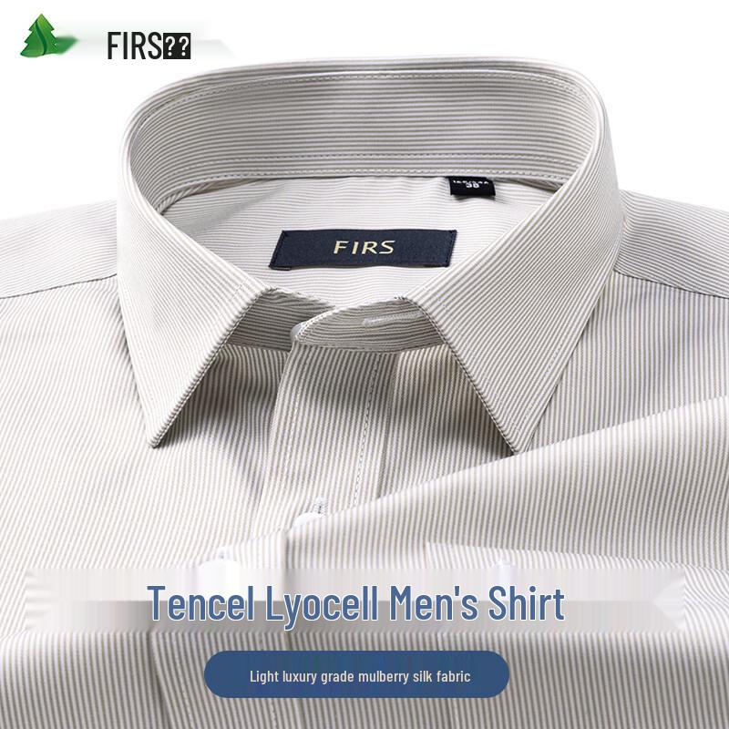 FIRS Men's Striped Lyocell & Silk Blend Long-Sleeve Shirt