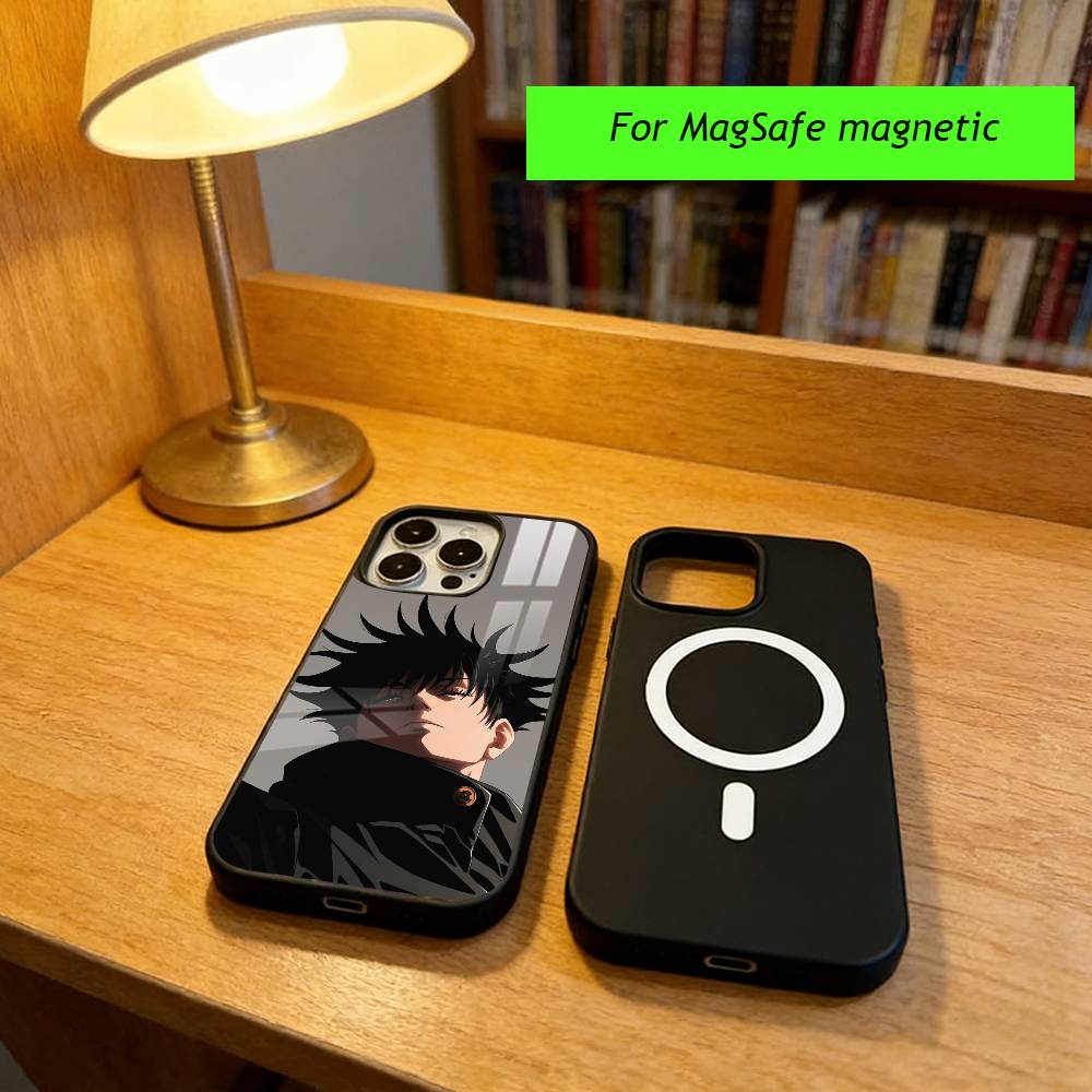 Anime Jujutsu Kaisen Handyhülle Für iPhone17,16,15,14,13,12,11 Plus,Pro Magnetisch mit Magsafe Kabelloses Laden