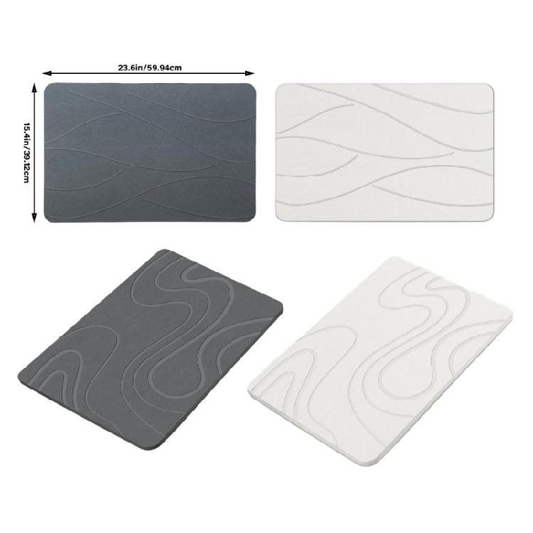 Absorbent Bath Mat, Antislip Diatomite Quick Dry Floor Covering for Bathroom Comfort Bathroom Mat Various Size