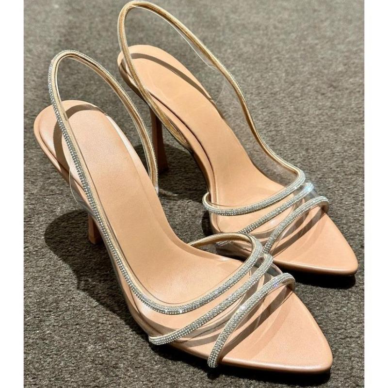 Fashion New Summer Crystal Women Sandals Fashion Elegant Transparent High Heel Shoes Ladies Outdoor Party Dress Sandalias