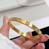 Trendy Stackable Gold Plated Bangles for Women Stainless Steel CZ Crystal Bracelet Luxury Fashion Accessories Mother's Day Gift