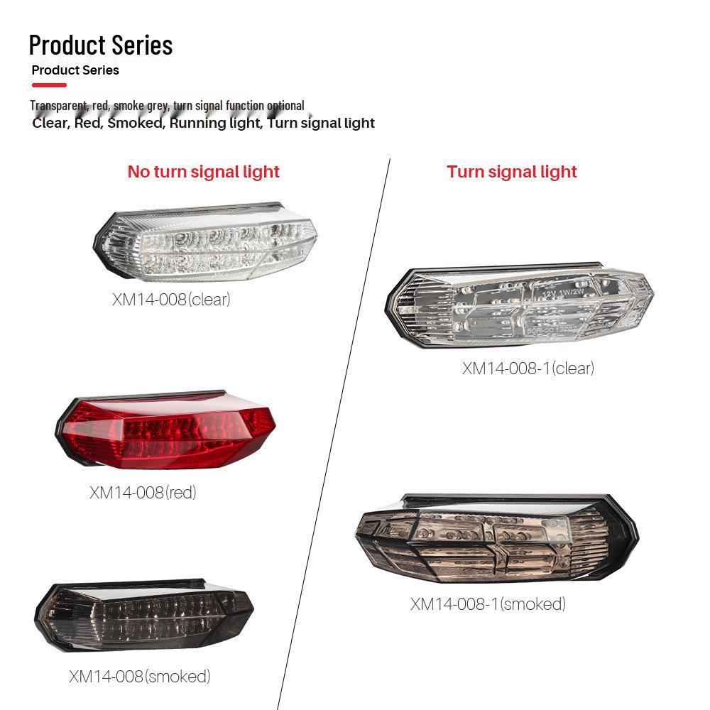 LED Rear Taillights with Turn Signals for Large-Displacement and Off-Road Motorcycles