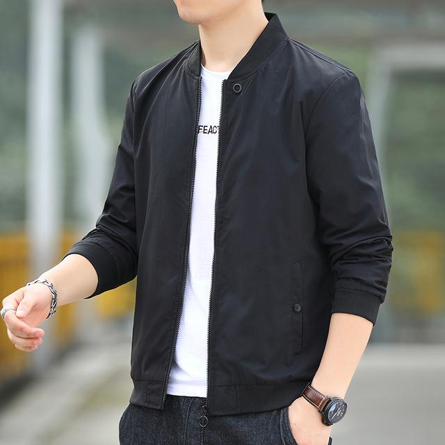 Autumn Bomber Baseball Jacket Men Fashion Slim Fit Coat Streetwear Solid Color Male Outwear Zipper Casual Jackets Tops