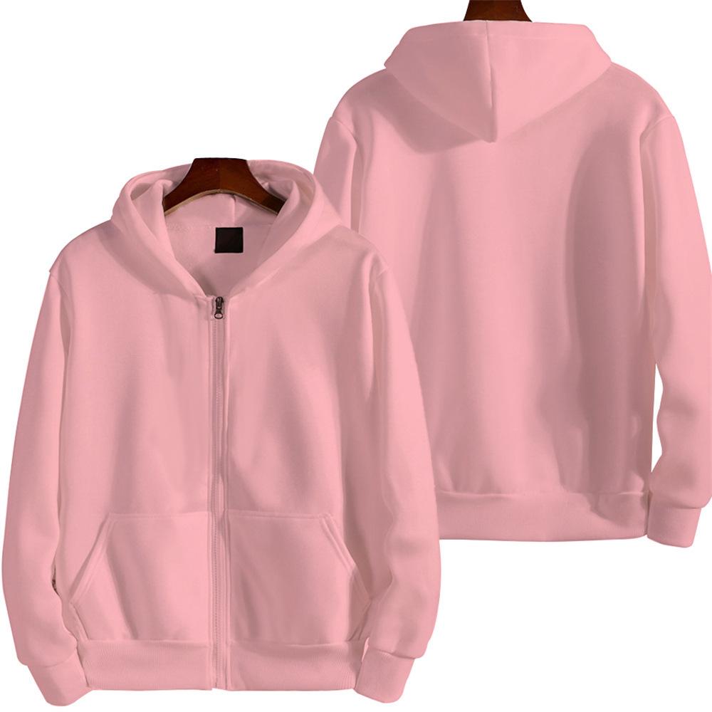 Unisex Britischer Stil Einfarbige Strickjacke mit Kapuze und Reißverschluss - Lockere Passform Sportliche Jacke