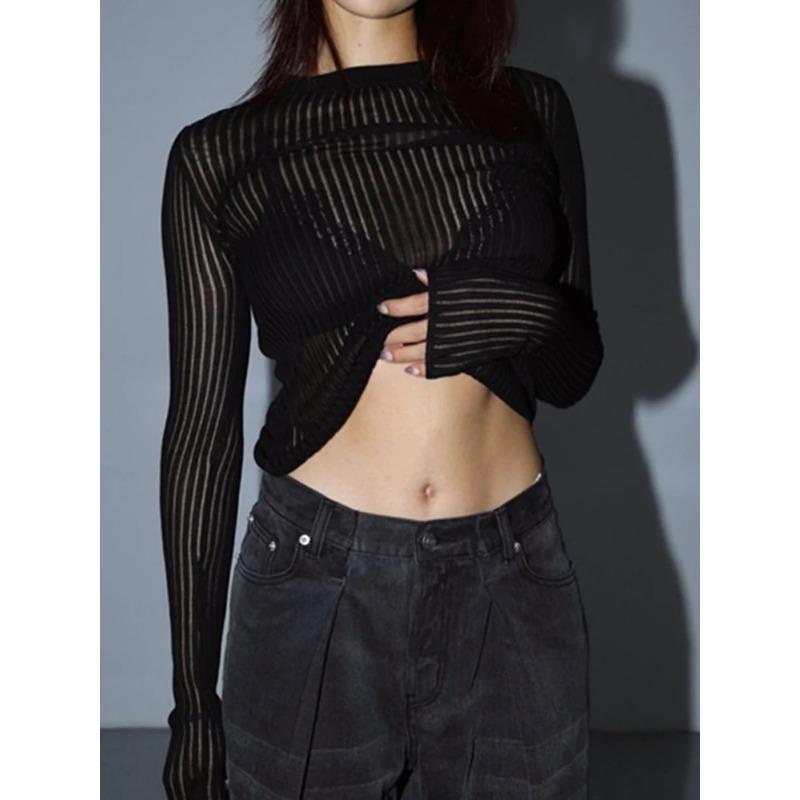 Women O-Neck Long Sleeve Knitted Pullover Sweaters Spring Female Breathable Loose Knitwear T-shirt Tops
